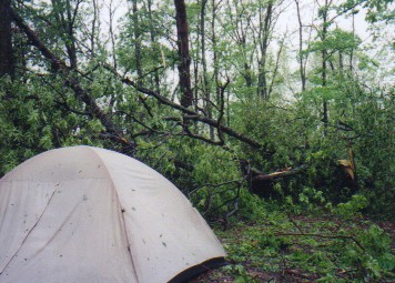 Here is our campsit after the tornado.  May 7, 2003